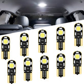 Alopee 194 LED Bulb Super Bright White 6000K, T10 LED Bulb, 168 LED Bulb, Error Free Non Polarity 921 2825 LED Bulb for W5W 158 501 Car Dome Map Instrument License Plate Light DC 12V, Pack of 10